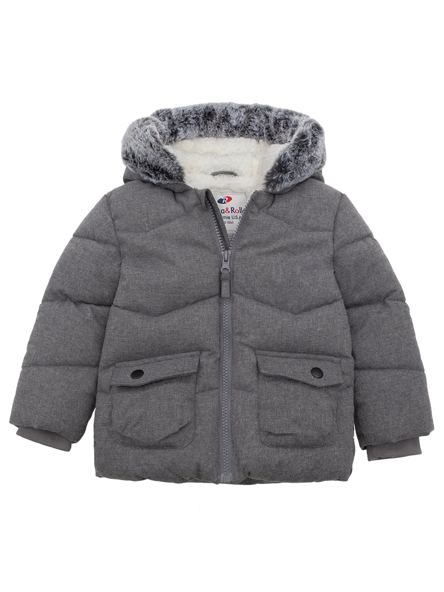 Rokka&Rolla Baby Boys' Infants Puffer Coat Toddler Hooded Winter Jacket, Sizes 6-24M