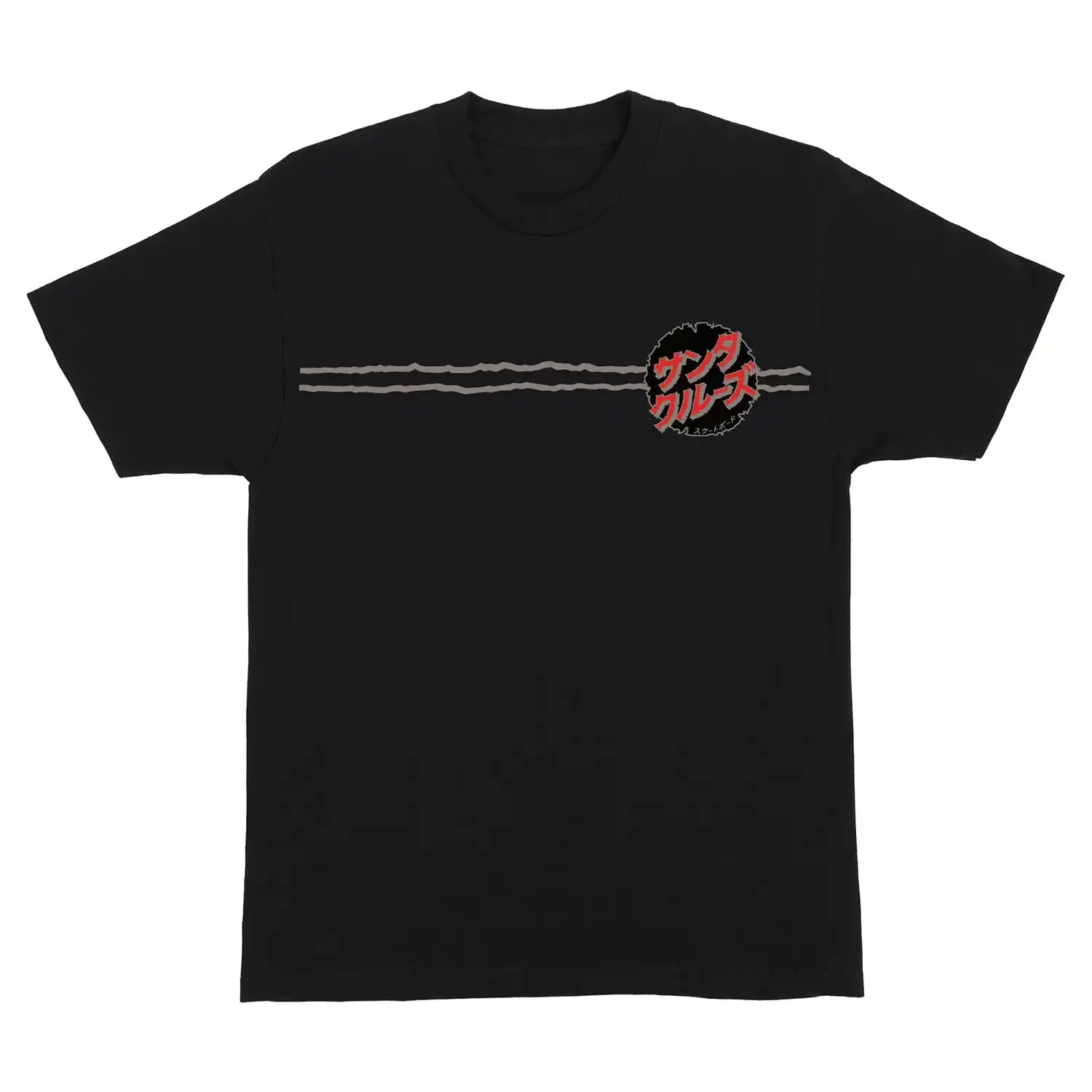 Santa Cruz X Godzilla Destroyer Stripes S/S Heavyweight T-shirt - Black