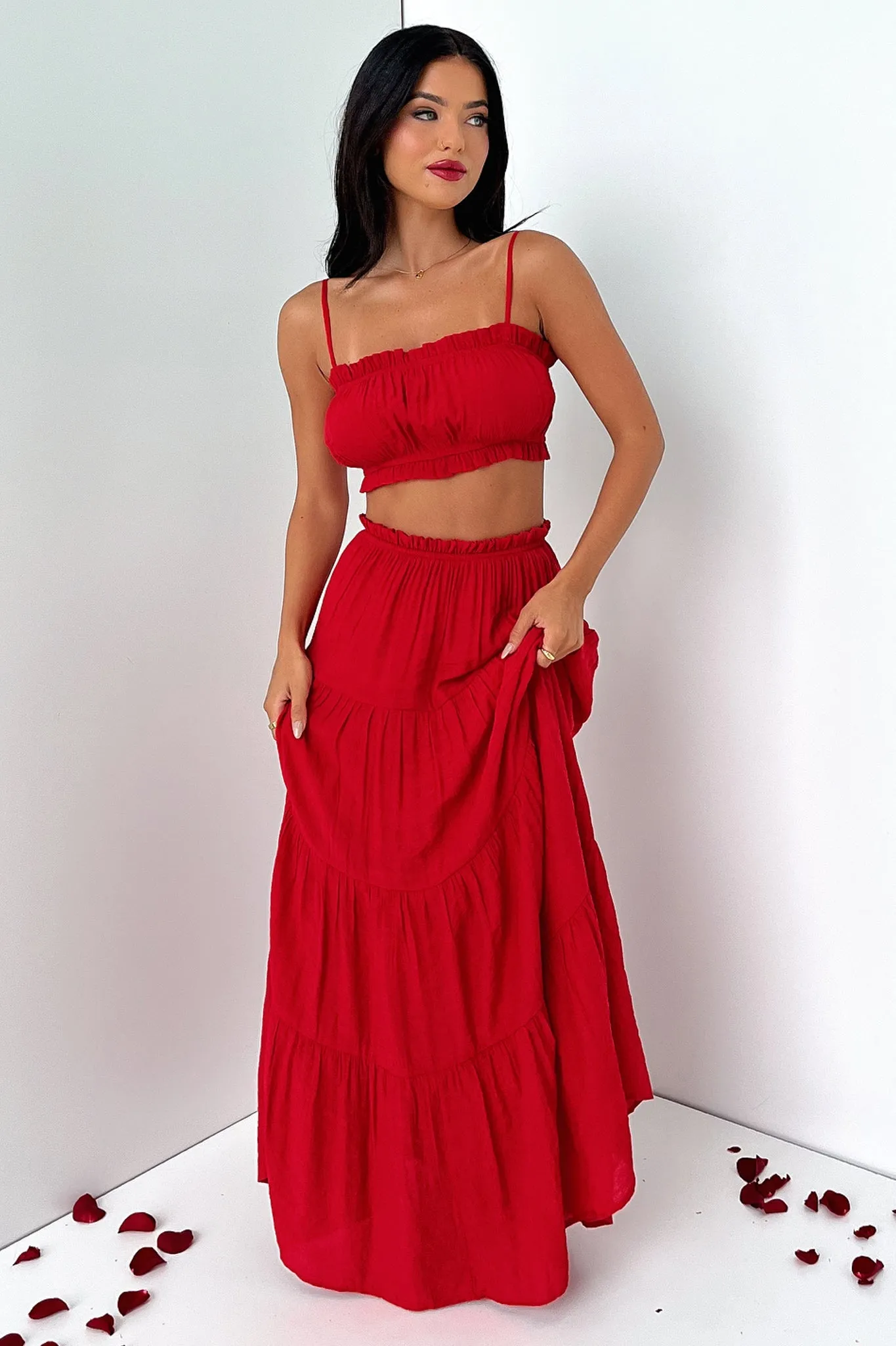 Selina Maxi Skirt - Red