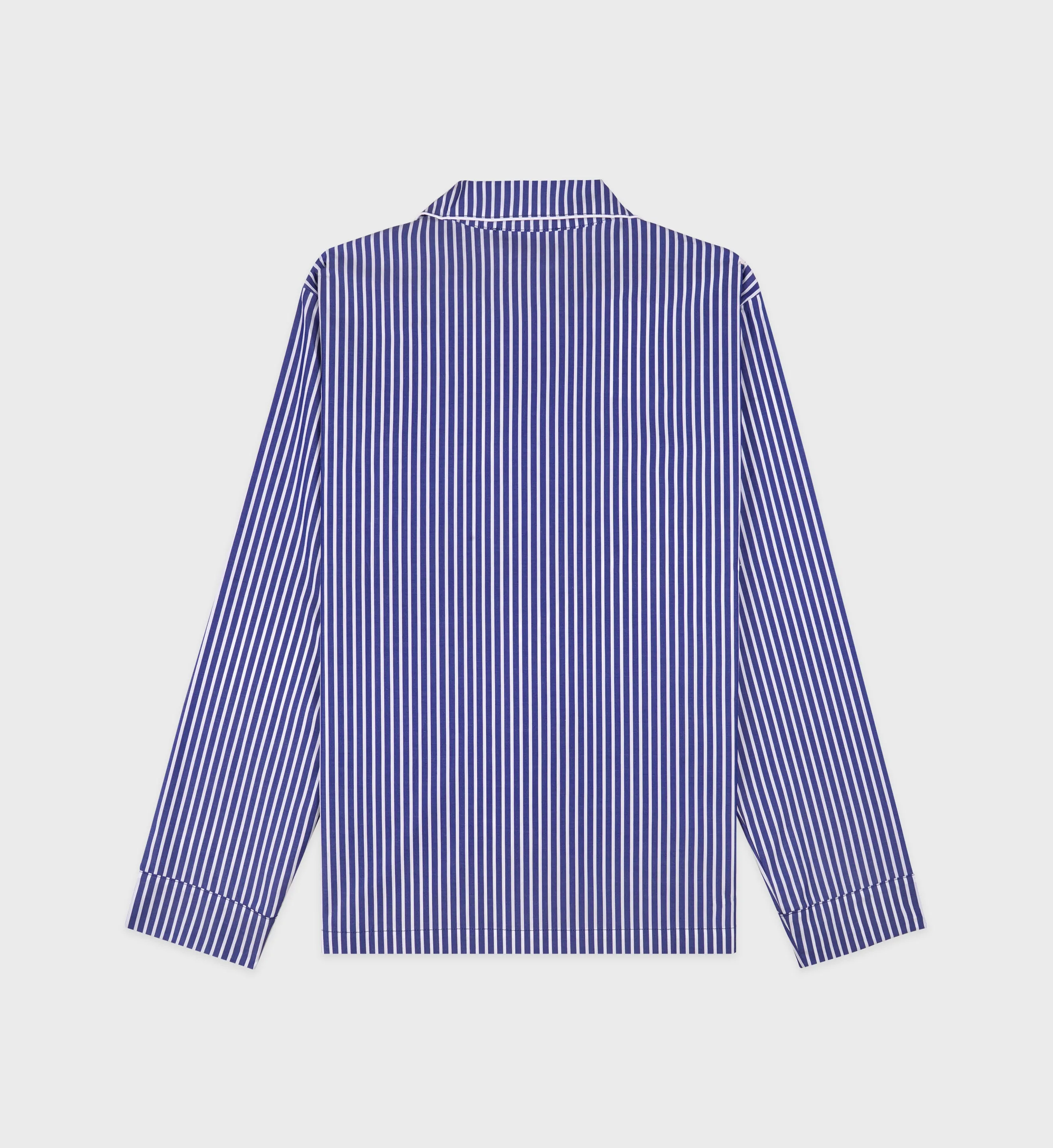 The Carlyle Script Pyjama Top - Navy Striped