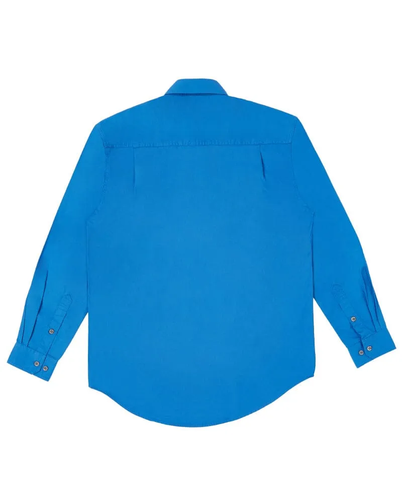 Tradies Closed Front Cotton Twill LS Shirt Value Pack - Light Blue