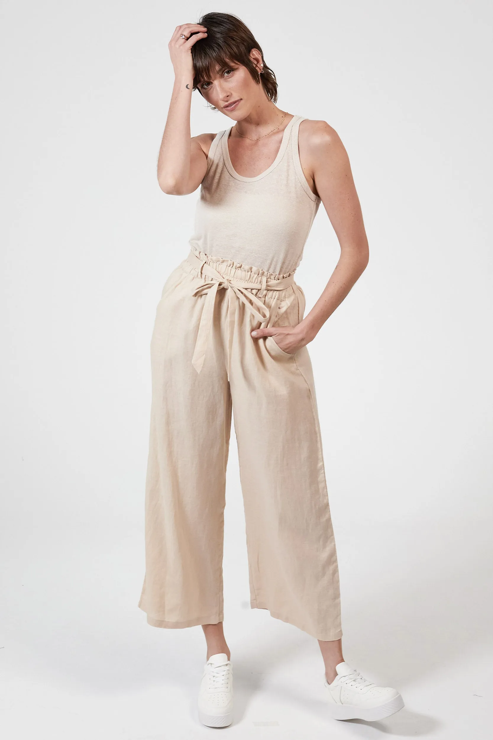 TYLER LINEN PANT - SOFT PINK