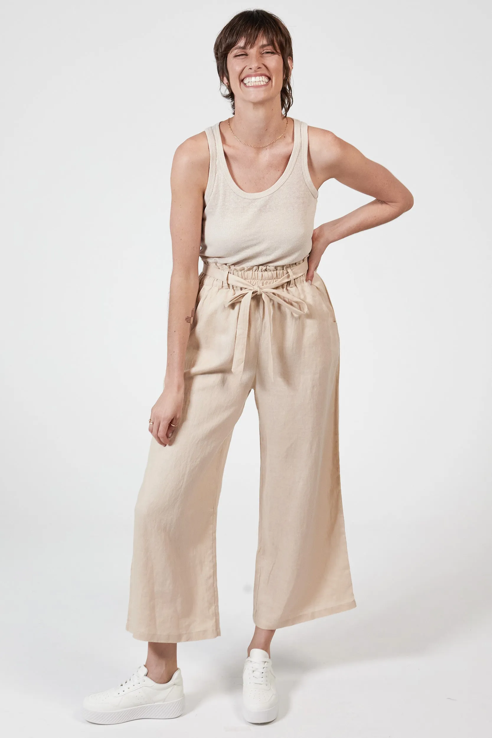 TYLER LINEN PANT - SOFT PINK