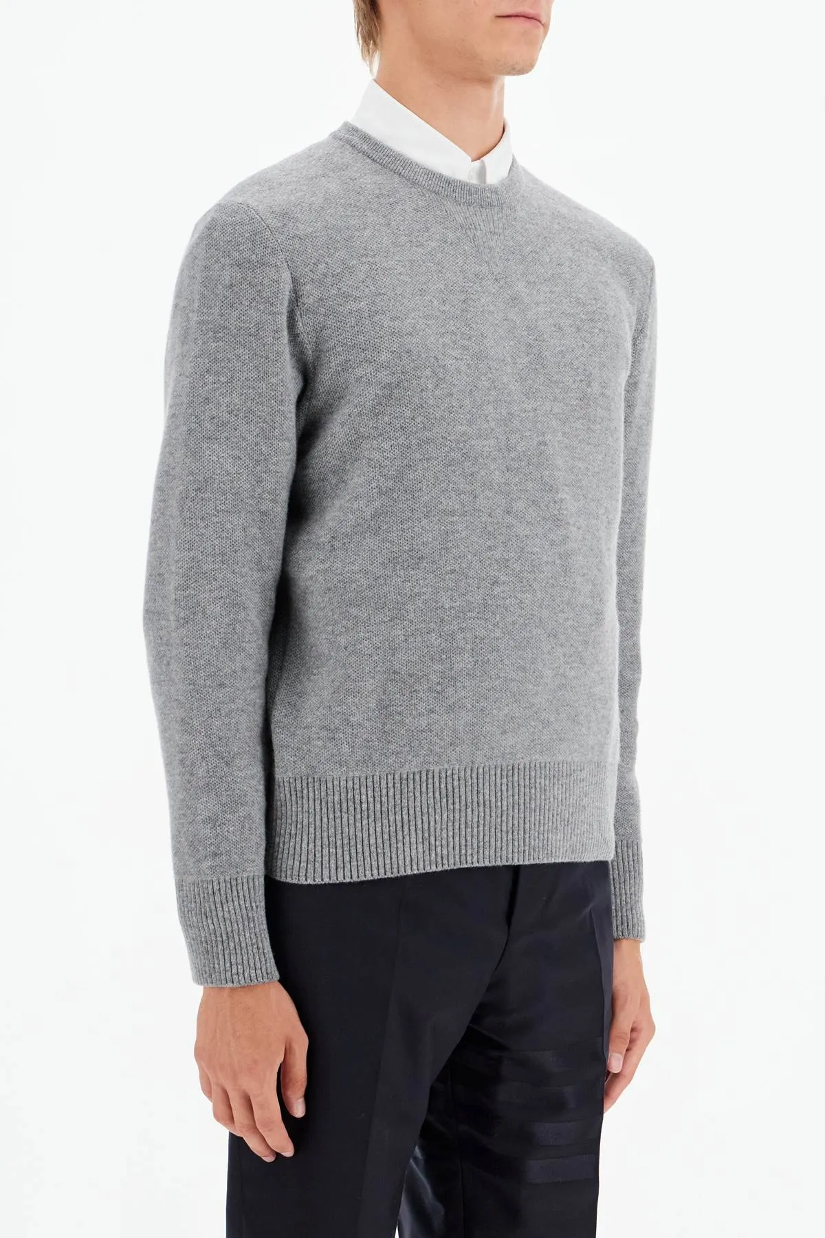 WOOL PIQUÉ CREWNECK PULLOVER